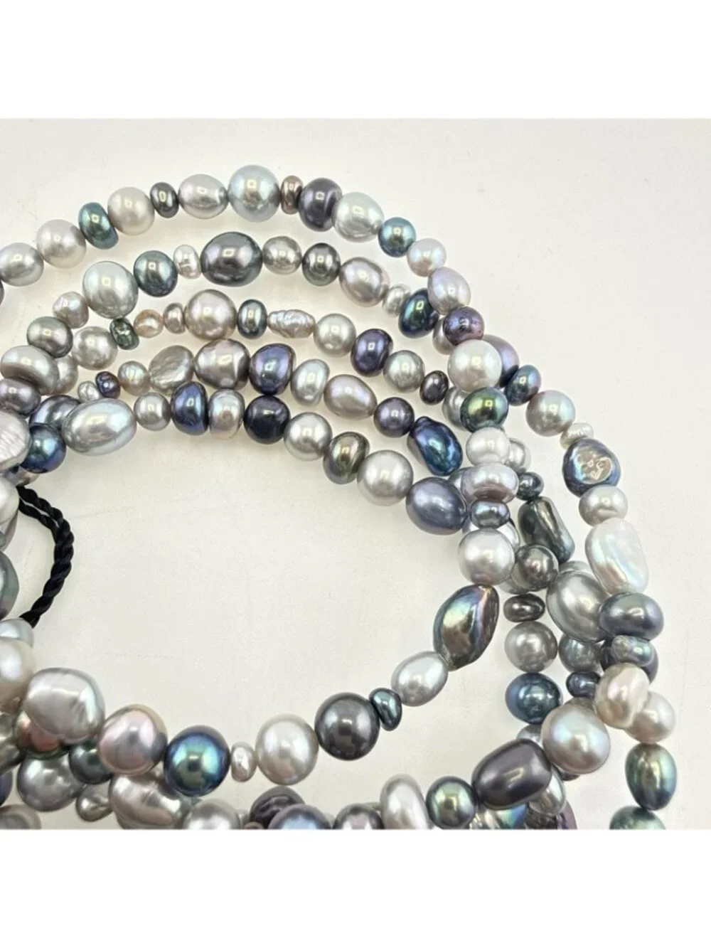 Honora Pearl Bracelet Stretch Set Lot of 5 Gray Oil Slick Multi Strands
